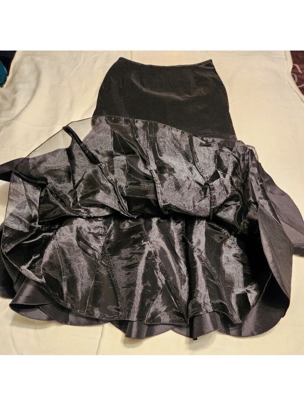 KM Collections Black Maxi Mermaid Skirt Size 8 - Picture 8 of 11